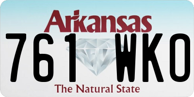 AR license plate 761WKO