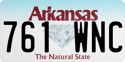 AR license plate 761WNC