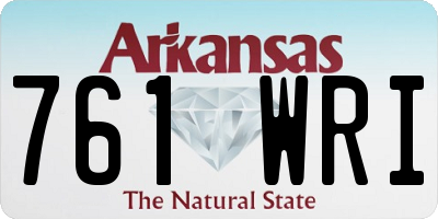 AR license plate 761WRI