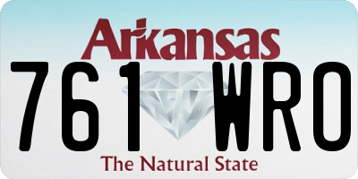 AR license plate 761WRO