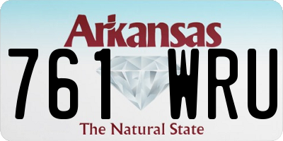 AR license plate 761WRU