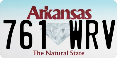 AR license plate 761WRV