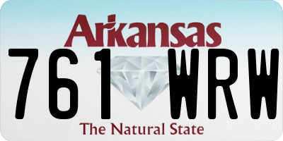 AR license plate 761WRW