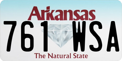 AR license plate 761WSA