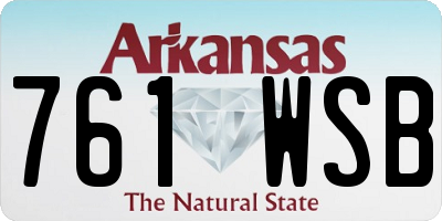 AR license plate 761WSB