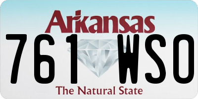 AR license plate 761WSO