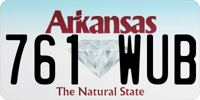 AR license plate 761WUB