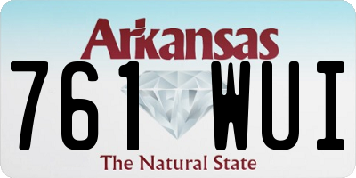 AR license plate 761WUI