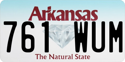 AR license plate 761WUM