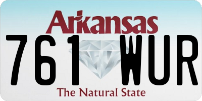 AR license plate 761WUR