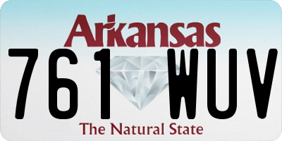 AR license plate 761WUV