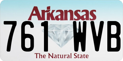 AR license plate 761WVB