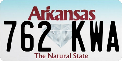 AR license plate 762KWA