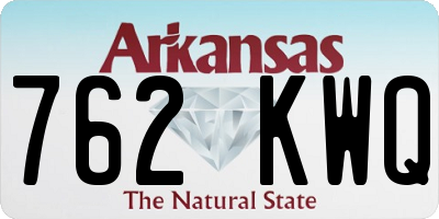 AR license plate 762KWQ
