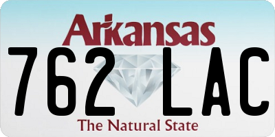 AR license plate 762LAC