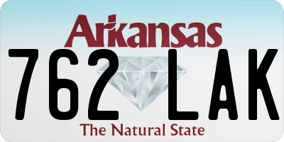 AR license plate 762LAK