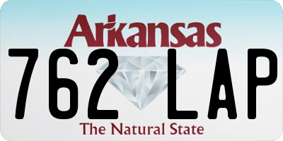 AR license plate 762LAP