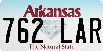 AR license plate 762LAR