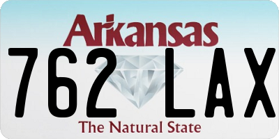 AR license plate 762LAX
