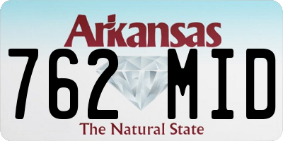 AR license plate 762MID