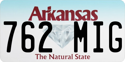 AR license plate 762MIG