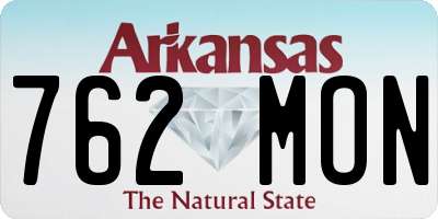 AR license plate 762MON