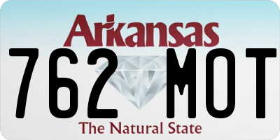 AR license plate 762MOT