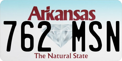 AR license plate 762MSN