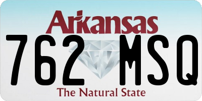 AR license plate 762MSQ