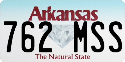 AR license plate 762MSS