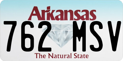 AR license plate 762MSV