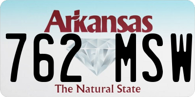 AR license plate 762MSW