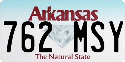 AR license plate 762MSY