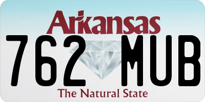 AR license plate 762MUB