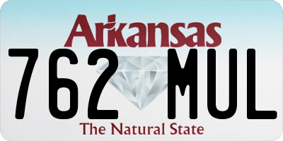 AR license plate 762MUL