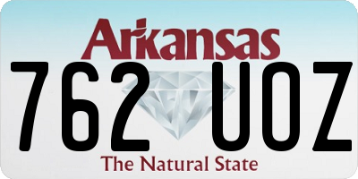 AR license plate 762UOZ