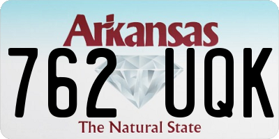 AR license plate 762UQK