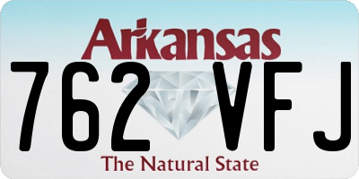 AR license plate 762VFJ