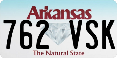 AR license plate 762VSK