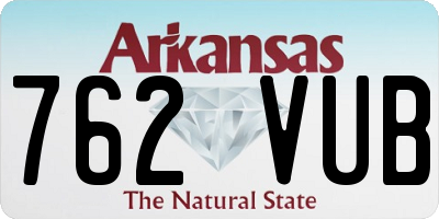 AR license plate 762VUB