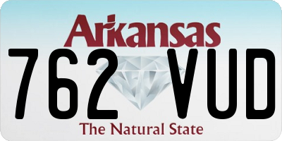 AR license plate 762VUD
