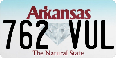 AR license plate 762VUL