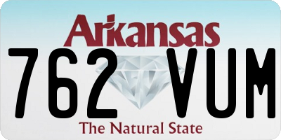 AR license plate 762VUM