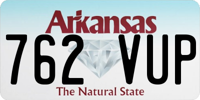 AR license plate 762VUP