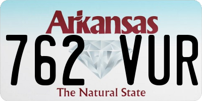 AR license plate 762VUR