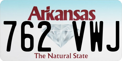 AR license plate 762VWJ