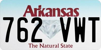 AR license plate 762VWT