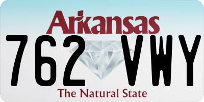 AR license plate 762VWY
