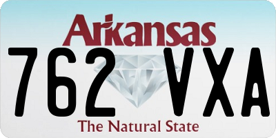 AR license plate 762VXA