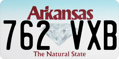 AR license plate 762VXB
